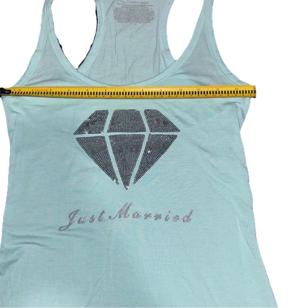 Victoria's Secret I Do Just‎ Married Medium Aqua Blue Tank Sequins Honeymoon - Picture 5 of 7
